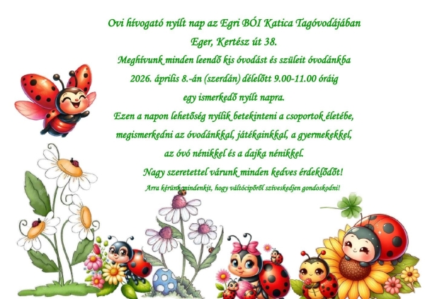 Óvodába hívogató nyílt nap óvodánkban 2026.